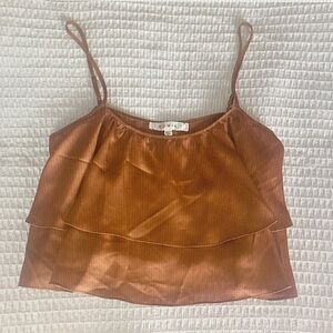 Copper Satin Tiered Cami Top - Women's
